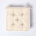 Galette de chaise coussin rehausseur en suédine Crème  40 x 40 x 10 cm - HOMESCAPES