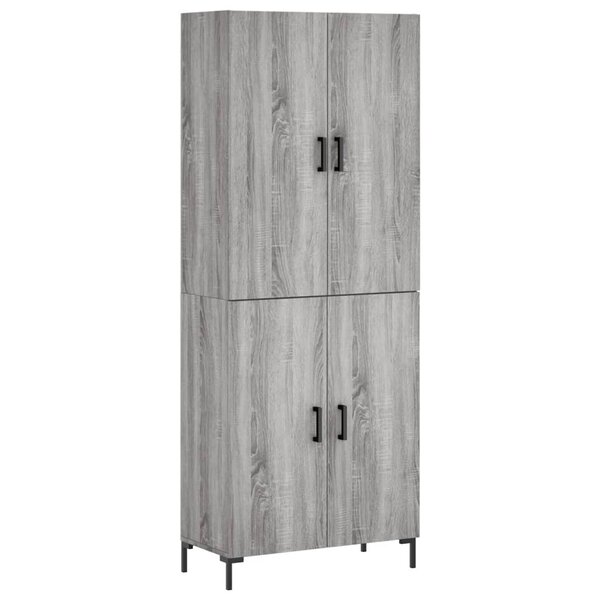 vidaXL Buffet haut Sonoma gris 69 5x34x180 cm Bois d'ingénierie