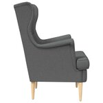 vidaXL fauteuil Gris foncé tissu