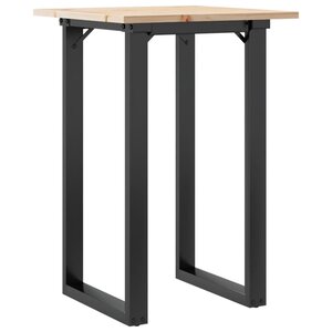 vidaXL Table à manger cadre en O 50x50x75 cm bois de pin massif fonte