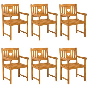 vidaXL Chaises de jardin 6 Pièces Naturel Bois d'Acacia Massif