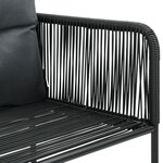 vidaXL Salon de jardin 3 Pièces PVC Résine tressée Noir