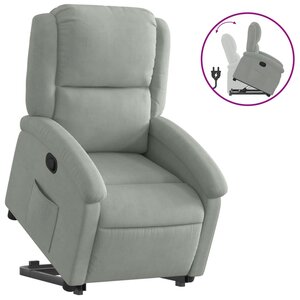 vidaXL Fauteuil inclinable Gris clair Velours