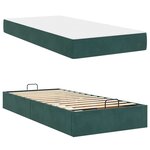 vidaXL Cadre de lit avec matelas avec matelas 2 Pièces Vert Velours
