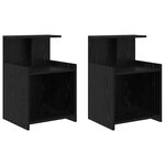 vidaXL Tables de chevet 2 Pièces Chêne noir 40x35x60 cm Bois d'ingénierie