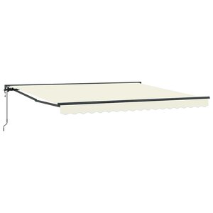vidaXL Auvent Rétractable Crème 400x300 cm tissu