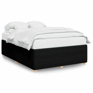 vidaXL Cadre de lit sans matelas noir 140x200 cm tissu