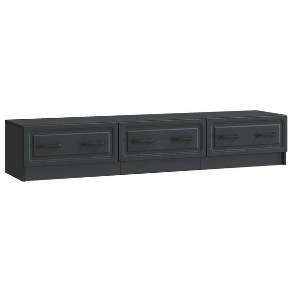 vidaXL Meuble TV avec tiroir Noir 147 x 34 5 x 27 cm Bois d'ingénierie