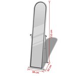 vidaXL Miroir autoportant rectangulaire pleine longueur Gris