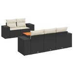 vidaXL Salon de jardin 6 Pièces avec coussins noir résine tressée