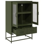 vidaXL Buffet haut vert olive 68x39 x111 5 cm acier