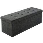Banc coffre de rangement pliable tissu gris foncé 2208147