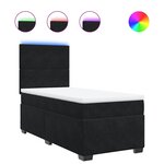 vidaXL Sommier à lattes de lit avec matelas Noir 100x200 cm Velours