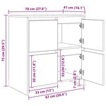 vidaXL Buffets 2 Pièces Chêne noir 70 x 41 x 75 cm Bois d'ingénierie