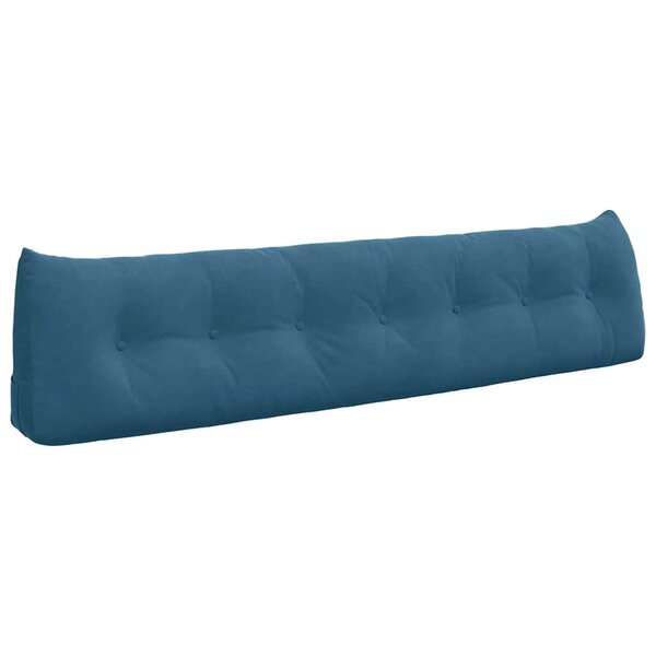 vidaXL Coussin de Dos Bleu 200 x 24 x 50 cm Velours