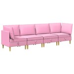 vidaXL Canapé modulaire avec rangement 4 Pièces Rose Tissu