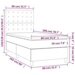 vidaXL Sommier à lattes de lit avec matelas Taupe 80x200 cm Tissu