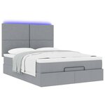 VidaXL Cadre de lit ottoman et matelas gris clair 140x190 cm tissu