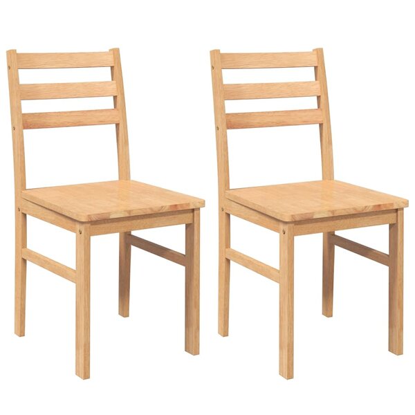 vidaXL Chaises à manger 2 Pièces bois massif caoutchouc
