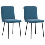 vidaXL Chaises à manger lot de 2 Bleu Velours