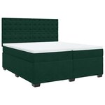 vidaXL Sommier à lattes de lit et matelas Vert foncé 200x200cm Velours