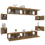 vidaXL Ensemble de meubles TV 8 Pièces Chêne fumé Bois d'ingénierie