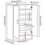 vidaXL Meuble à chaussures Chêne marron 60x35x92 cm Bois d'ingénierie