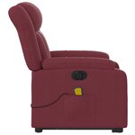 vidaXL Fauteuil inclinable de massage électrique Rouge bordeaux Tissu