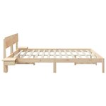 vidaXL Cadre de lit avec tables de chevet Marron Bois massif en pin
