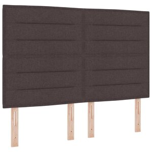 vidaXL Lit à ressorts avec matelas Marron foncé 140 x 200 cm tissu