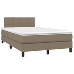 vidaXL Sommier à lattes de lit matelas et LED taupe 120x190 cm tissu