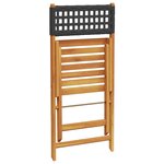 vidaXL Chaises de bistrot lot de 2 noir bois massif d'acacia et rotin