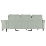 vidaXL Canapé à 3 places Gris clair 180 cm Velours