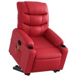 vidaXL Fauteuil inclinable de massage Rouge Similicuir