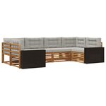 vidaXL Ensemble de canapés d'extérieur 6 Pièces Naturel et gris clair