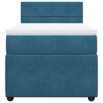 vidaXL Sommier à lattes de lit avec matelas bleu 90x190 cm velours