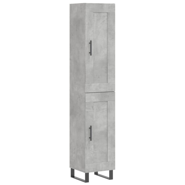 vidaXL Buffet haut Gris béton 34 5x34x180 cm Bois d'ingénierie