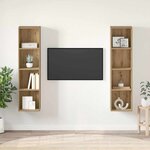 vidaXL Meuble TV 2 Pièces Marron 37 x 37 x 142.5 cm Bois d'ingénierie