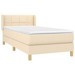 vidaXL Sommier à lattes de lit avec matelas Crème 90x200 cm Tissu