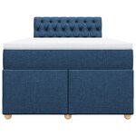 vidaXL Sommier à lattes de lit avec matelas bleu 120x190 cm tissu