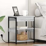 vidaXL Cabinet de chevet 2 Pièces Gris Sonoma 41 x 31 x 51 cm