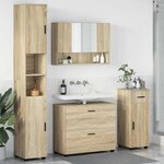 vidaXL Ensemble de mobilier de salle de bain 4 Pièces Chêne sonoma