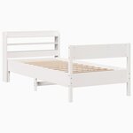 vidaXL Cadre de lit sans matelas blanc 75x190 cm bois de pin massif