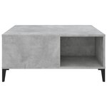 vidaXL Table basse gris béton 80x80x36 5 cm bois d'ingénierie