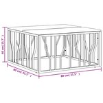 vidaXL Table basse doré acier inoxydable et bois massif récupération