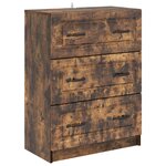 vidaXL Armoire à tiroirs Chêne fumé 66 x 34 5 x 87 cm