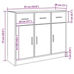vidaXL Buffet chêne artisanal 91x28x75 cm bois d'ingénierie