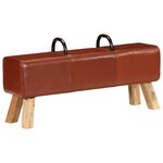 vidaXL Banc de gymnastique marron 110 cm cuir véritable