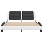 vidaXL Cadre de lit sans matelas Zadar blanc et noir 160x200 cm similicuir
