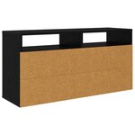 vidaXL Basboard avec tiroir Chêne noir 87 x 27 5 x 43 cm